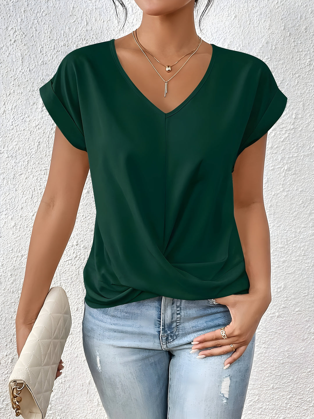 Michelle – Twist Front V-Neck Top
