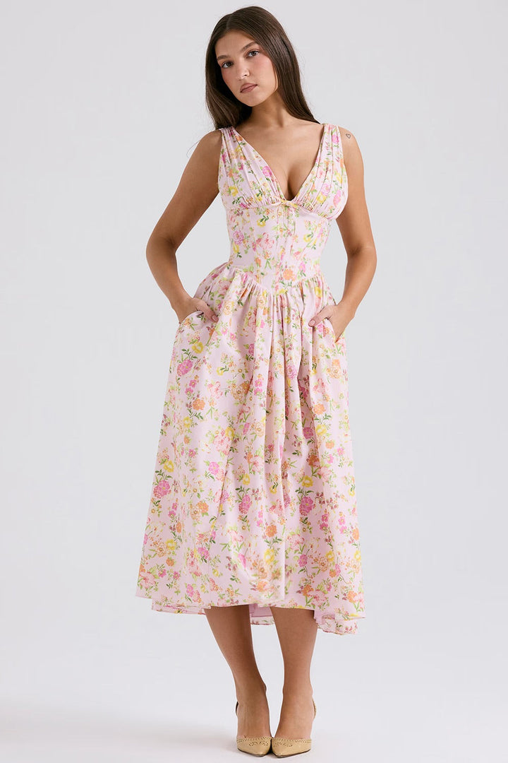 Aeliana - Elegant Flattering Spring Dress