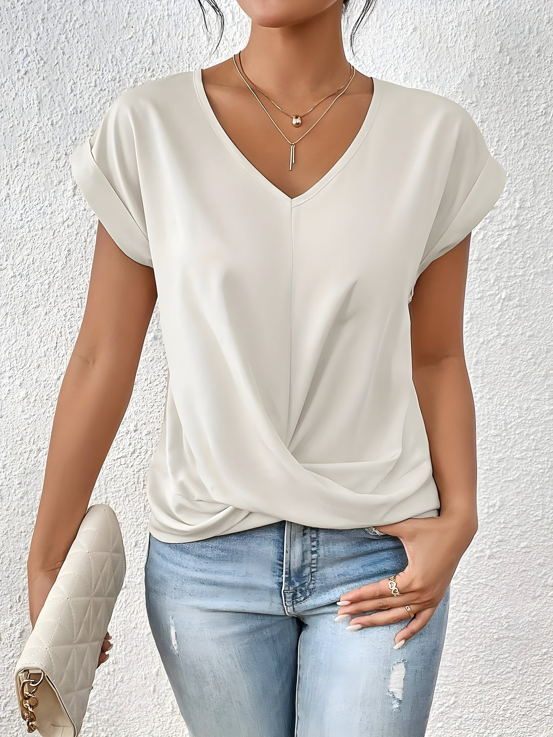 Michelle – Twist Front V-Neck Top