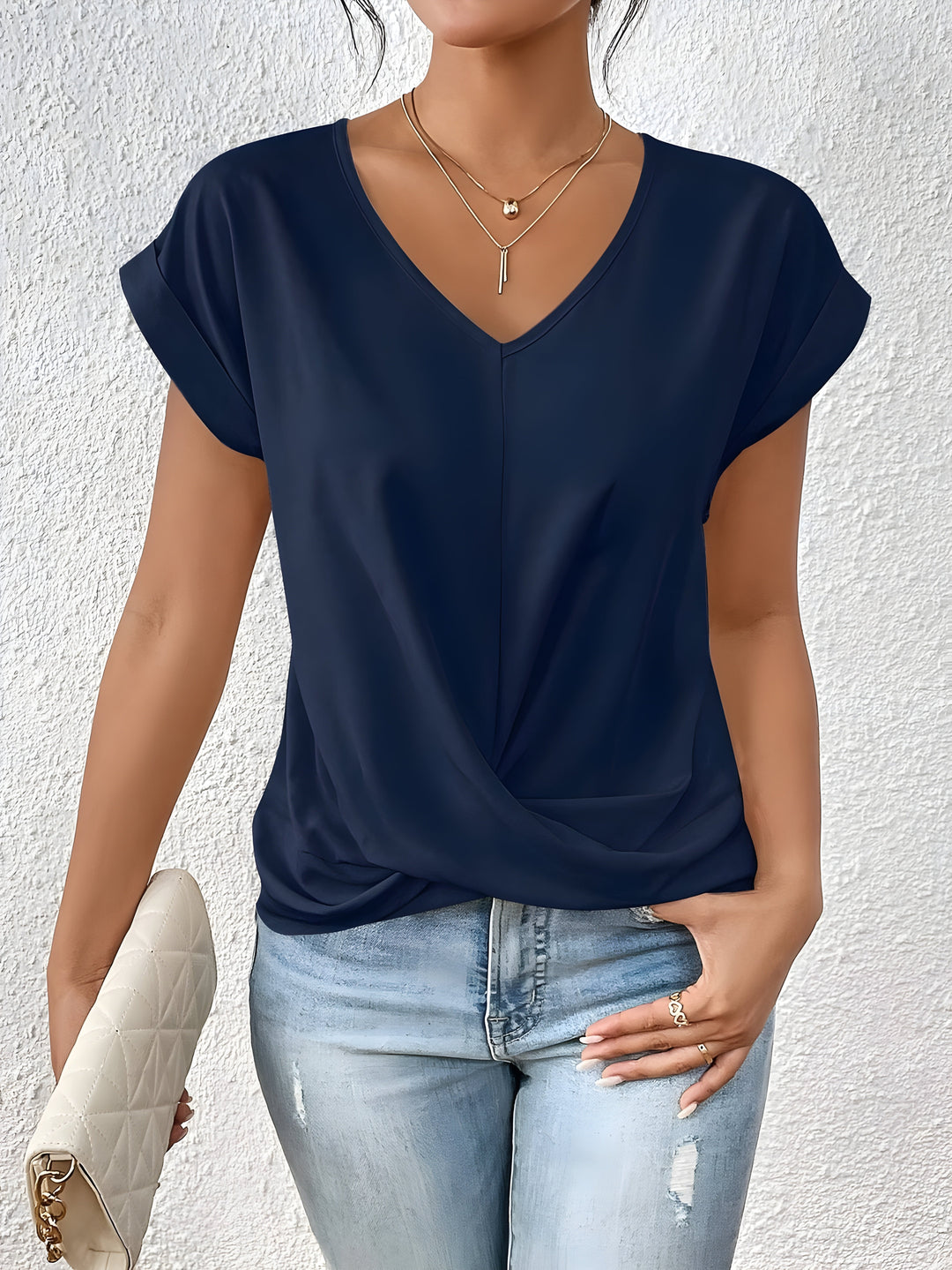Michelle – Twist Front V-Neck Top