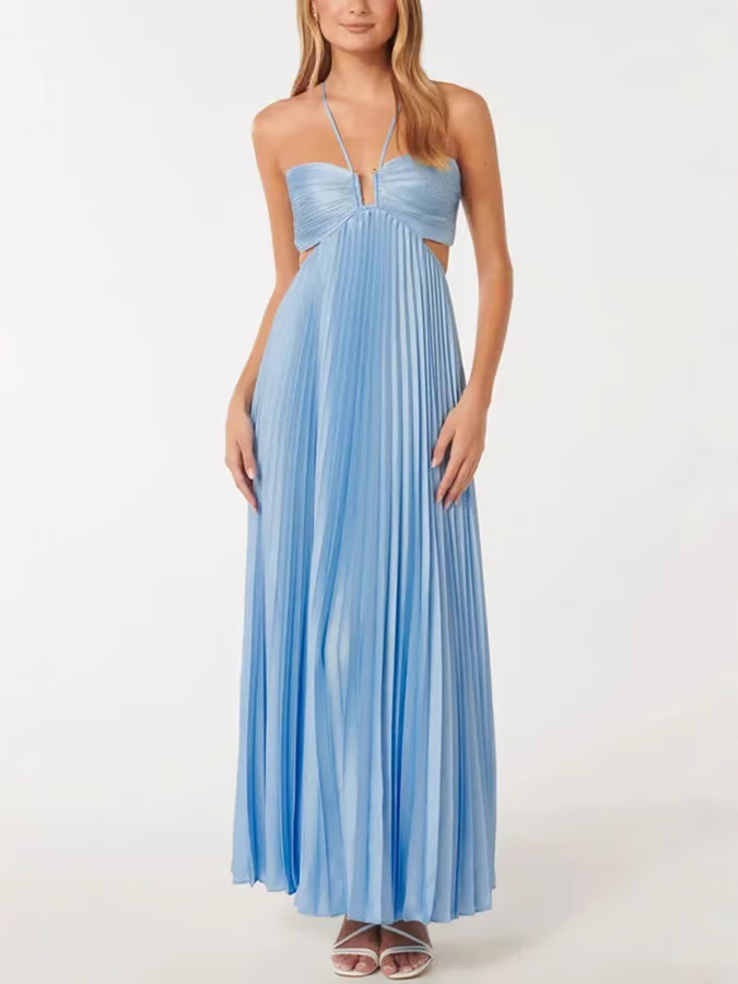 Tansy - Spring Glow Halter Maxi Dress