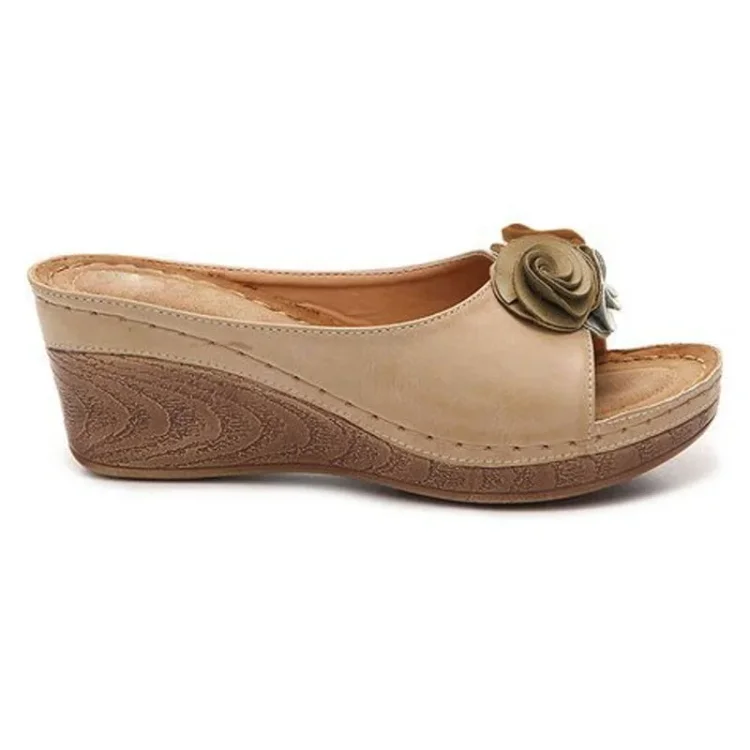 Lisa - Floral Wedge Sandals