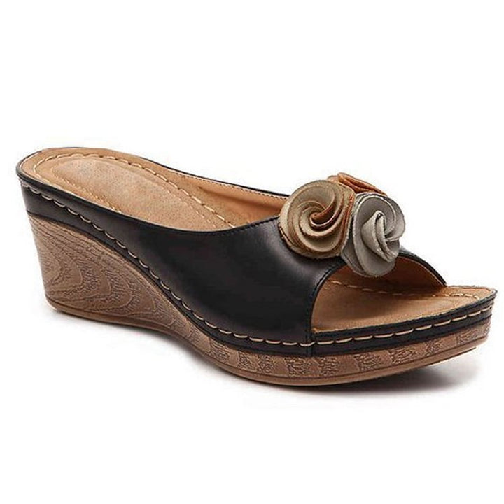 Lisa - Floral Wedge Sandals